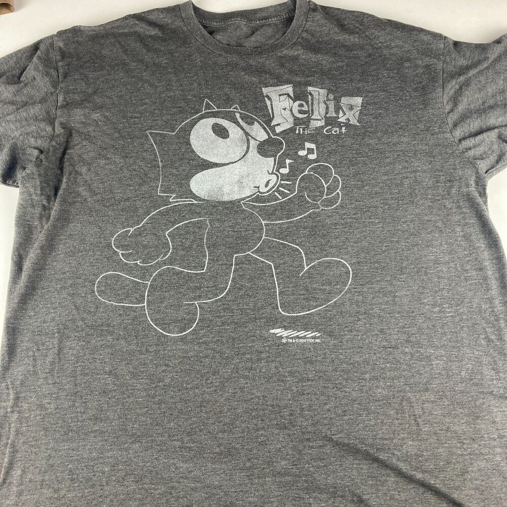 Felix the Cat Mens Graphic T Shirt Gray Heather Cartoon Retro 2010 Size Unknown - Picture 2 of 7